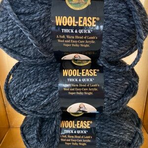Wool-Ease Thick & Quick. Charcoal Color. NWT. Super Bulky. Lot of 3 skeins